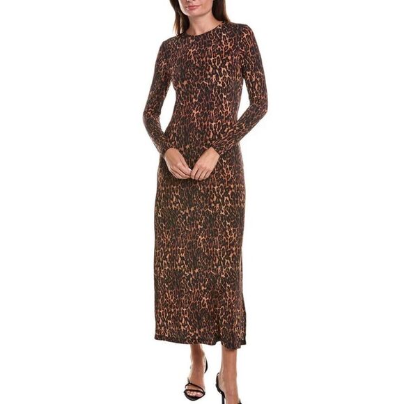ALLSAINTS KATLYN ANITA MAXI DRESS In Leopard Print NWT Size 2 - Picture 1 of 7